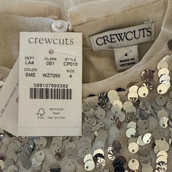 NWT J. Crew Kids Sequin Dresa - Picture 2 of 9